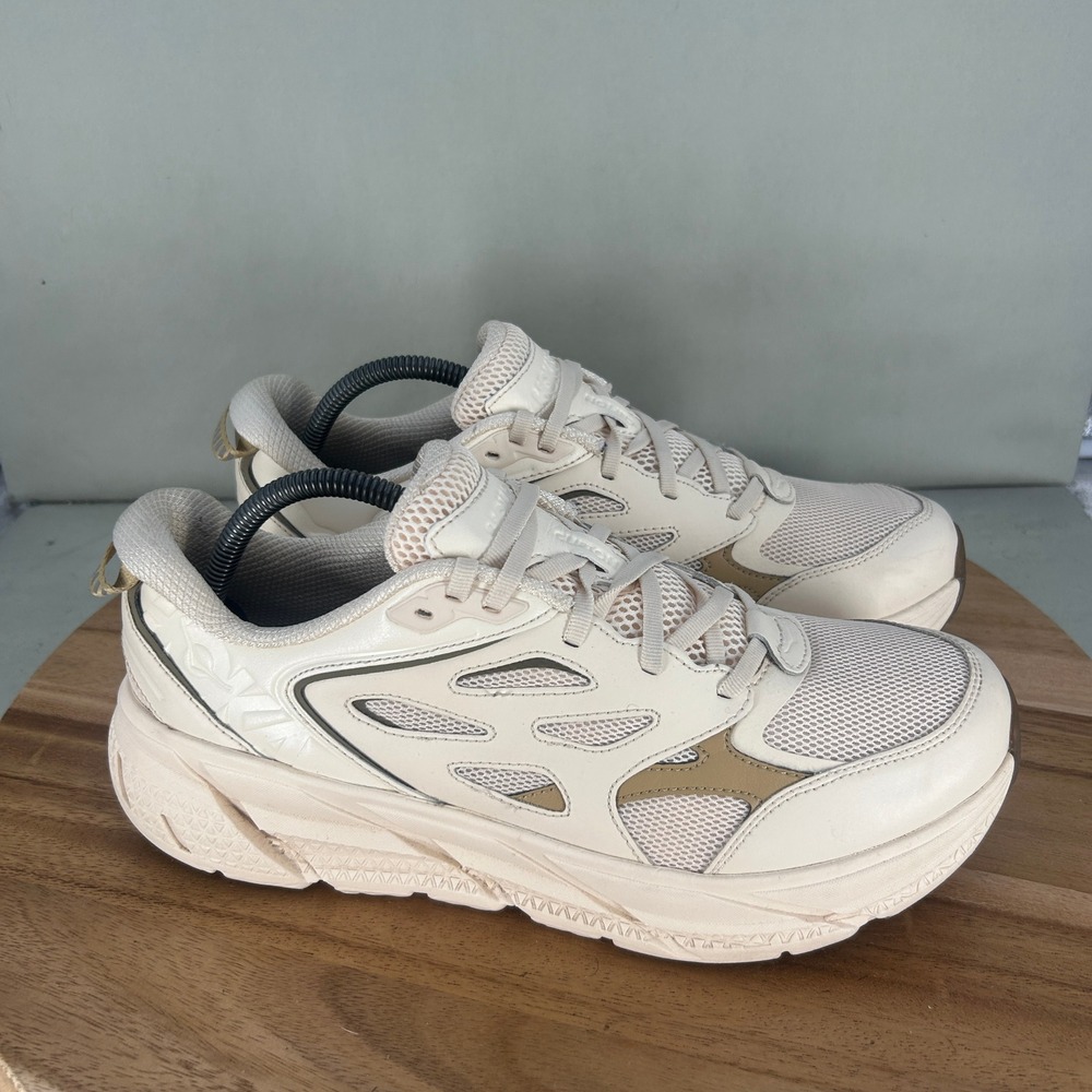 Hoka Clifton L Athletics Cream White Sneakers Mens 10.5 Womens 11.5 Cushioned